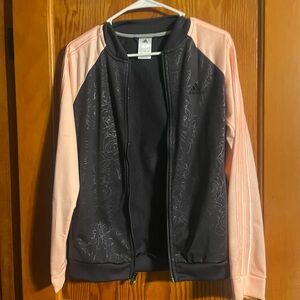 Adidas Black Rose Pink Satin Sleeves Trainer Track Jacket S